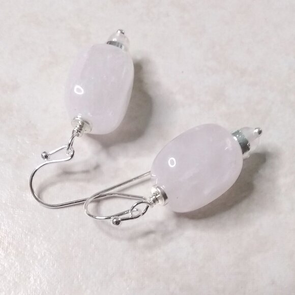 Big Chunky Rose Quartz Dangle Earrings! Calming, Self-Love & Self-Forgiveness! - Picture 4 of 6